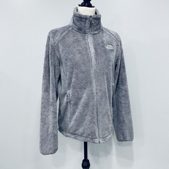 THE NORTH FACE M Gray Osito II Women Full Zip Fuzzy Soft High Pile Fleece Jacket - Picture 3 of 16